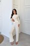Corded Ecru Modal Pajama Set - 3