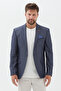 İmperia Men's Dark Navy Blue Mono Collar Slim Fit Polyviscon Fabric Sports Blazer Jacket - 5