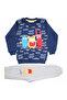 Boy's Crazy Written Navy Gray 2-Piece Set
