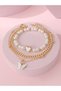 Pack of 3 - Girls Pearls and Link Bracelets with Butterfly and Heart Charms - 3