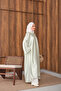 Women's Asymmetrical Cut Double Striped Long Tunic Water Green - 4