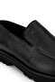 Men's Genuine Leather Black Loafer Shoes - 7