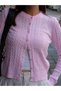 Crew Neck Braided Buttoned Fit Basic Women's Knitwear Cardigan - 4