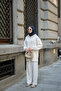 Women's Zippered Hooded Set Cream - 4