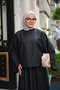 Women's Collar Lace Detail Elastic Waist Double Suit Black - 3