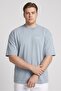 Men Crew Neck Short Sleeve Graphic Print T-Shirt, Stone Blue