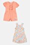 Toddlers Girl 2Pcs Floral Print Sleeveless Rompers, Multicolor - 2