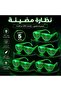 نظارات بلاستيكية مخططة مضيئة بتقنية LED (نظارات شتر شيدز) لليوم الوطني السعودي - أخضر (5 قطع)