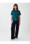 Dark Green 100% Cotton Short Sleeve Basic Knitted T-Shirt - 2