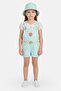 Kids Girl 2 Pieces Allover Print Top And Rompers With Bucket Hat Set, Multicolor