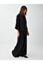 Black Shiny Jacquard Patterned Long Wide-Leg Trousers - 4