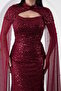 Strapless Neckline Beaded Shawl Detail Dress Etk503 - 3
