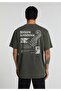 Relaxed Fit Round Neck Plain Men's Green Short Sleeve T-Shirt - 2