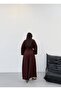 Women's Brown Wide Leg Pants with Elastic Waist Frv0227 - 7