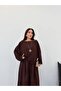Women's Brown Boat Neck Wide Sleeve Blouse Frv0228 - 3