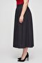 Women Solid Midi Skirt, Black - 3