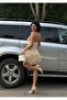 Women's Yellow Tie-Dye Patterned Rope Strap Tulle Mini Dress Yel221816 - 6