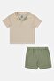 Toddlers Boy 2 Pcs Checkered Polo Shirt And Pants Set, Multicolor - 3