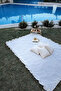100% Cotton Raw Linen Ruffled Picnic Cloth - Table Cloth - - 4