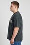 Men Crew Neck Short Sleeve Graphic Print T-Shirt, Dark Green - 3