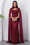 Strapless Neckline Beaded Shawl Detail Dress Etk503