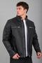 Double Chest Zipper Stand Collar Faux Leather Coat Kmd 819_50516-1