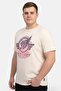 Men Crew Neck Short Sleeve Graphic Print T-Shirt, Cream
