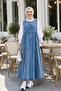 Women's Buttoned Pocketed Denim Blue Gilet - 2