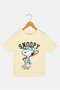 Kids Boy Crew Neck Short Sleeve Snoopy Print T-Shirt, Yellow - 2