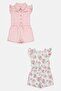 Kids Girl 2 Pcs Floral Print Jumpsuit, Multicolor - 3