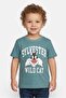 Todders Boy Graphic Print Short Sleeve Top, Sage Green