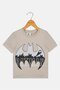 Toddlers Boy Crew Neck Short Sleeve Batman Print T-Shirt, Grey - 2