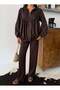 Women's Modal Fabric Parachute Detailed Drawstring Double Top and Bottom Set - 2