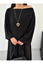Women's Black Boat Neck Wide Sleeve Blouse Frv0228