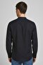 Men Regular Fit Plain Long Sleeve Casual Shirt, Black - 4