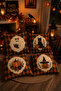 Halloween Themed Set of 4 Decorative Throw Pillow Covers 43X43 cm – Pumpkin Ghost Black Cat Patterned - 2