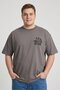 Men Crew Neck Short Sleeve Graphic Print T-Shirt, Gunmetal