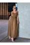 Women's Camel V-Neck Strappy Drawstring Jumpsuit Nj147 - 4