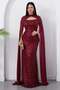 Strapless Neckline Beaded Shawl Detail Dress Etk503 - 4