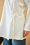 Women's Side Tie Kimono White - 6