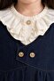 Ruffled Shirt Denim Overalls 2-Piece Set Navy Blue - 4