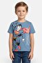 Kids Boy Crew Neck Short Sleeve Superman Print T-Shirt, Slate Blue