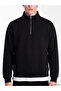 Vizyon New Season Black Stand Collar Men's Thick Sweatshirt - 3
