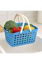 Plastic Organizing Storage Basket with Handles and Holes - Multi-Purpose Small Bin for Kitchen - 2
