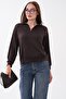 Women's Modal Sweatshirt with Zipper Detail on the Collar 265166 - - 2