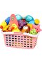 Plastic Organizing Storage Basket with Handles and Holes - Multi-Purpose Small Bin for Kitchen - 4