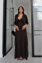 Brown Openwork Knitwear Cardigan Blouse Skirt Set - 70021