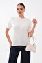 Women's Collared Lace Detailed Short Sleeve Knitted Blouse 265009 - 3