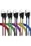 كابل USB من النوع C، 5 قطع بطول 3 متر/9 قدم، كابلات شحن مجدولة من PVC من USB A إلى C، نقل بيانات بسرعة 480 ميجابت في الثانية - 2