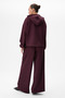 Amoura Women's Soft and Flexible Fabric Hooded Zippered Long Sleeve Burgundy Sweatshirt - 6